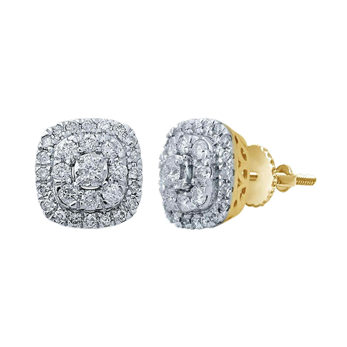 0.8cttw Cluster Diamond Earrings