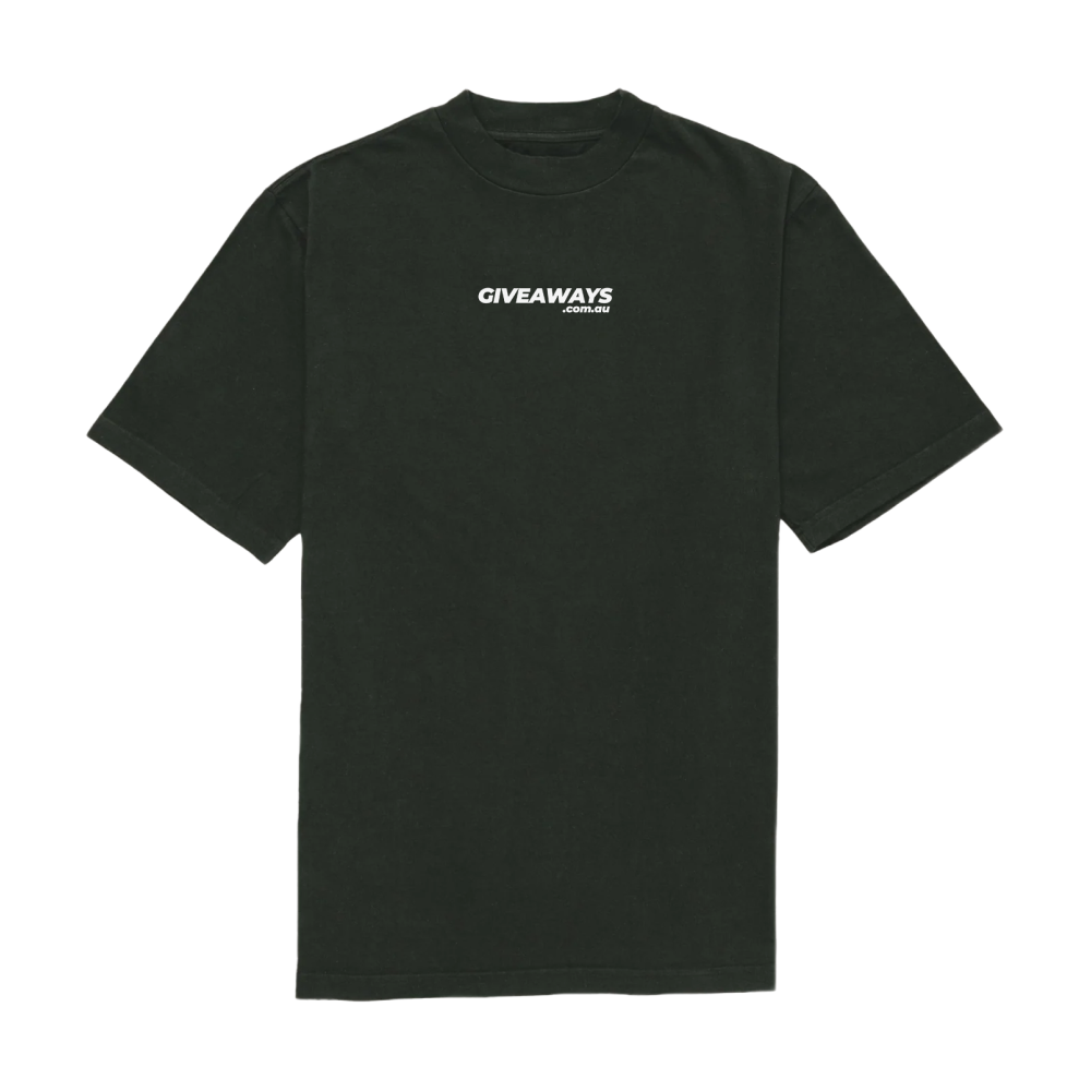 Mens Black Tee - White