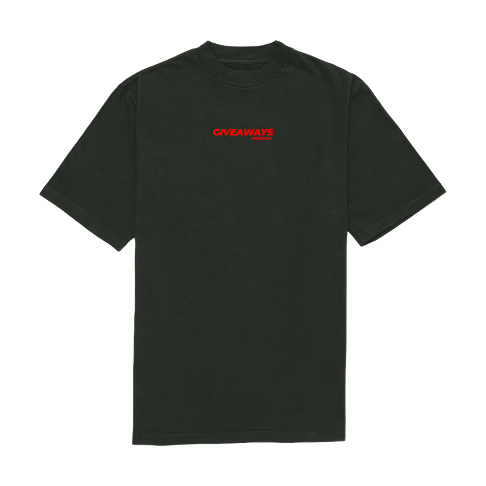 Mens Black Tee - Red
