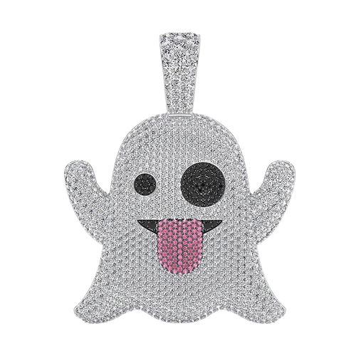 Ghost Ruby & Diamond Pendant 14k Solid Gold 8.35ctw