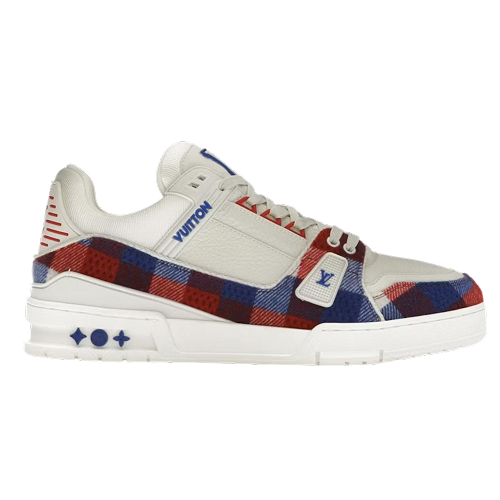 LV Trainer White Red Blue Damier