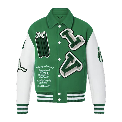 Varsity Leather Jacket Green