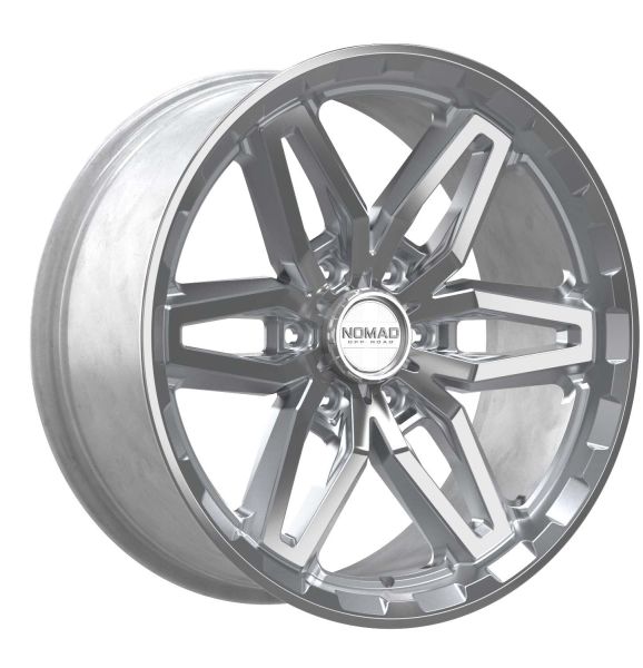 Nomad N2302 18x8.5 6x139.7 Silver Machined Face