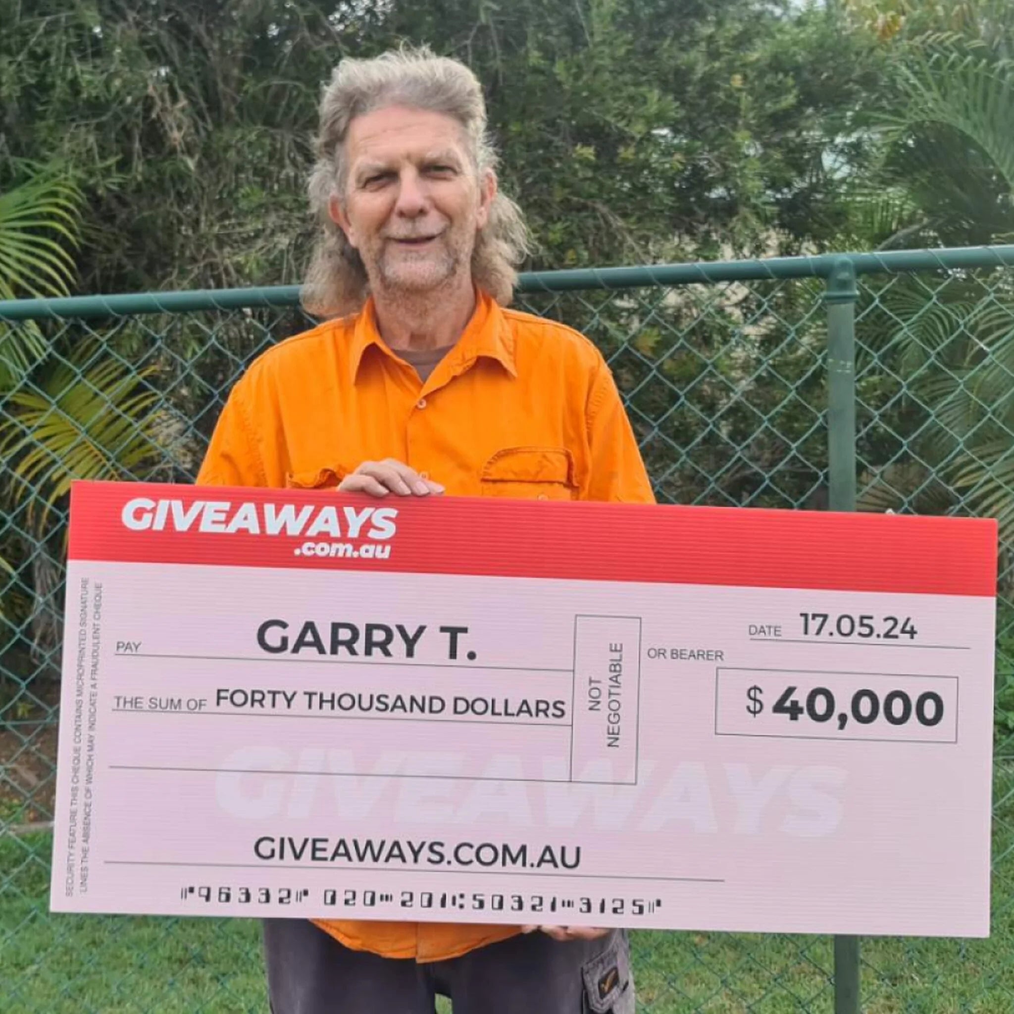 Garry T. Won $60,000 | Giveaways.com.au – GIVEAWAYS