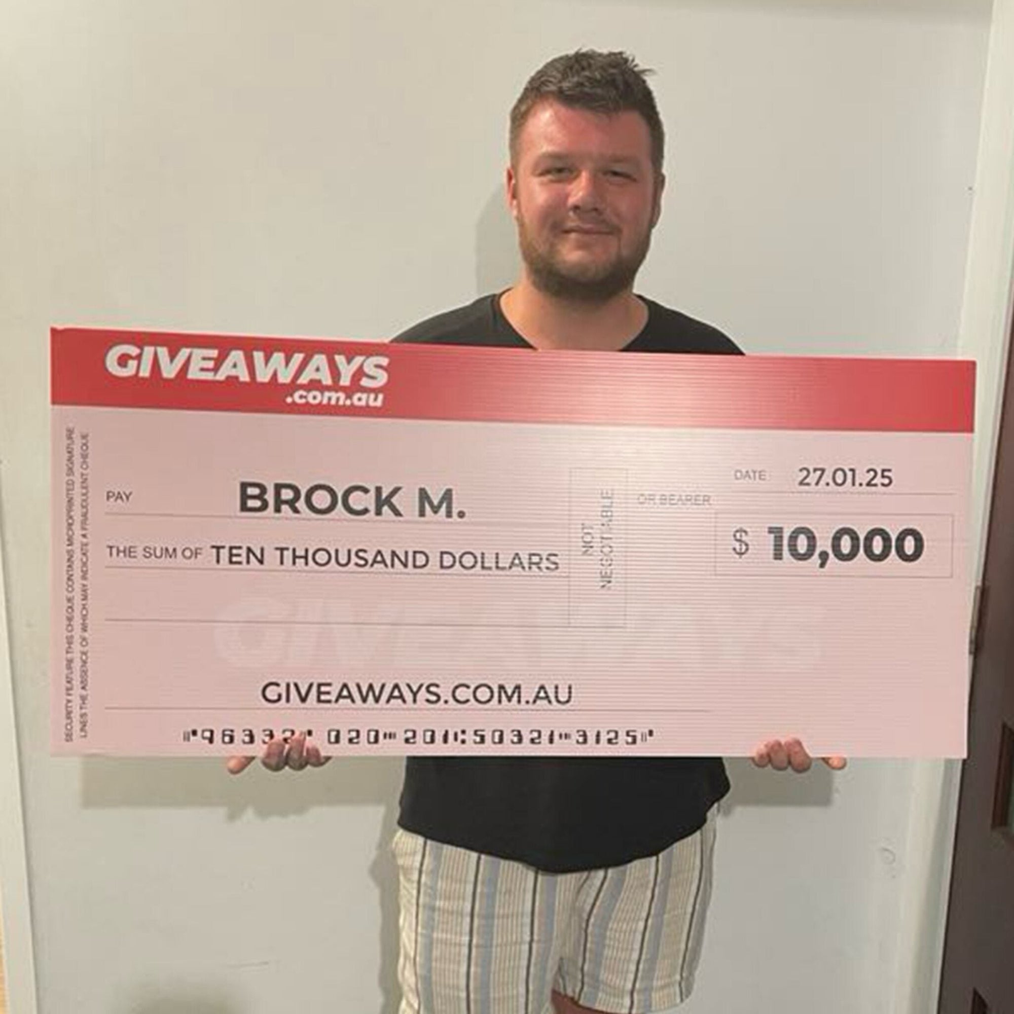 Brock M. Won $10000 Tax Free Cash #9