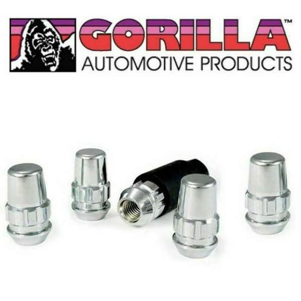 Gorilla 12x1.25 Chrome Acorn Wheel Lock Nuts 5 Pieces With Key