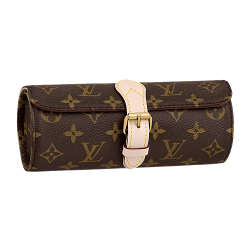 3 Watch Case Monogram Canvas Brown