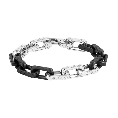 Bracelet Monogram Chain Silver/Black