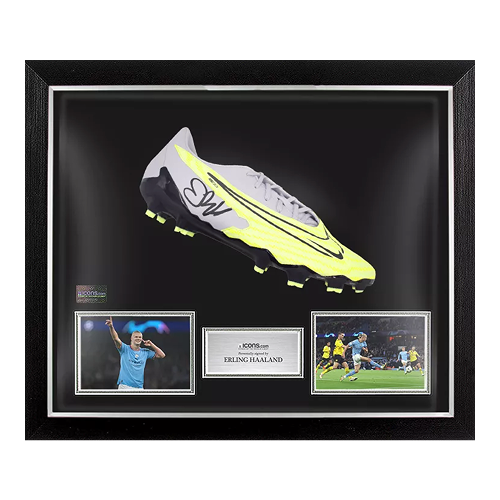 Erling Haaland Signed Grey and Yellow Nike Phantom Boot