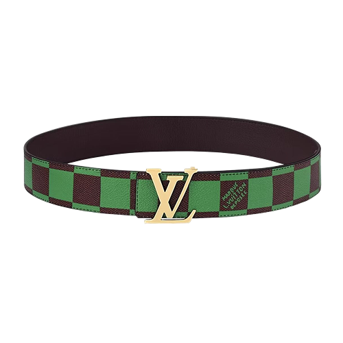 LV Initiales 40mm Reversible Belt Damier Pop Green