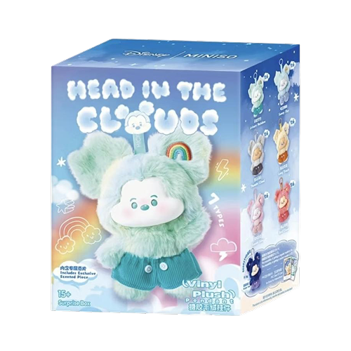 Miniso Disney Mickey Head In Clouds Vinyl Plush Pendant Single Blind Box