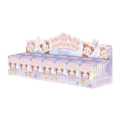 Miniso Top Toy Disney Squinting Sleepwear Series Plush Keychains Sealed Case (14 Blind Boxes)