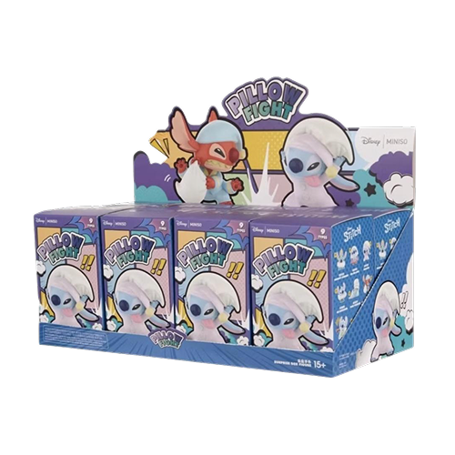 Miniso Top Toy Disney Stitch Pillow Fight Series Figure Sealed Case (8 Blind Box)