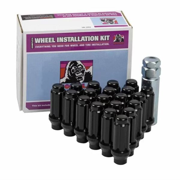 Gorilla 14x1.5 Heavy Duty Black Et Spline Wheel Nuts 20 Pieces With Key