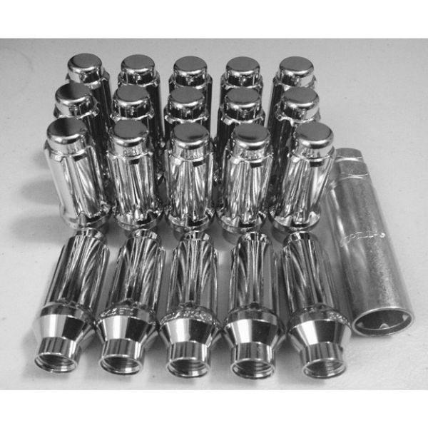 Gorilla 14x1.5 Heavy Duty Chrome Et Spline Wheel Nuts 20 Pieces With Key