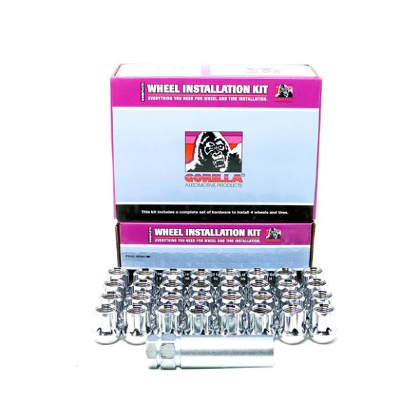 Gorilla 14x1.5 Heavy Duty Chrome Open End Spline Wheel Nuts 32 Pieces With Key