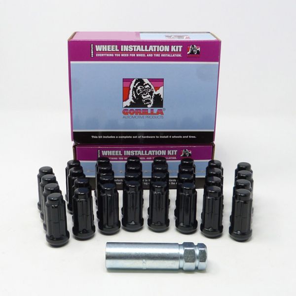 Gorilla 14x1.5 Heavy Duty Black Spline Wheel Nuts 32 Pieces With Key