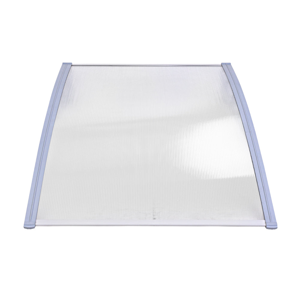 Instahut Window Door Awning Canopy 1.5mx4m Transparent Sheet Grey Plastic Frame