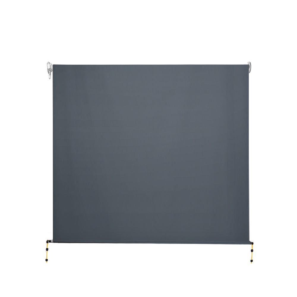 Instahut Outdoor Blinds Blackout Roll Down Awning Window Shade 1.8X2.5M Grey