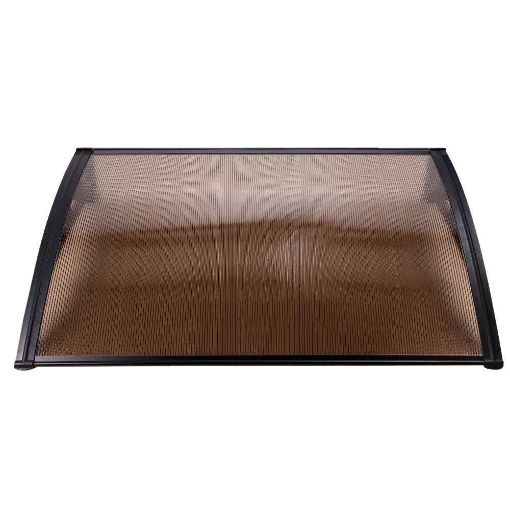 Instahut Window Door Awning 1mx1.5m Brown Hollow Sheet Plastic Frame