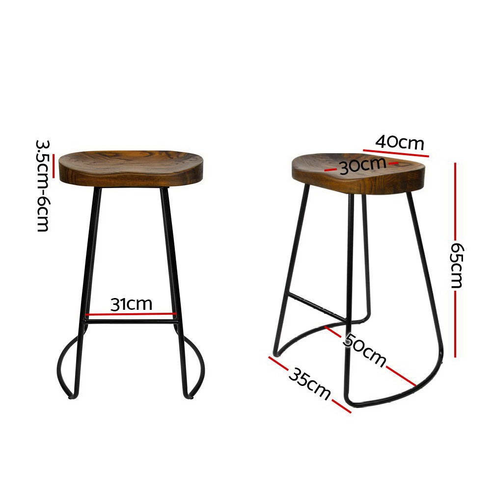 Artiss 4x Bar Stools Tractor Seat 65cm Black