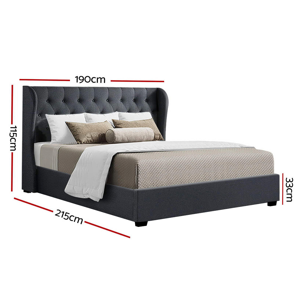 Artiss Bed Frame King Size Gas Lift Charcoal ISSA