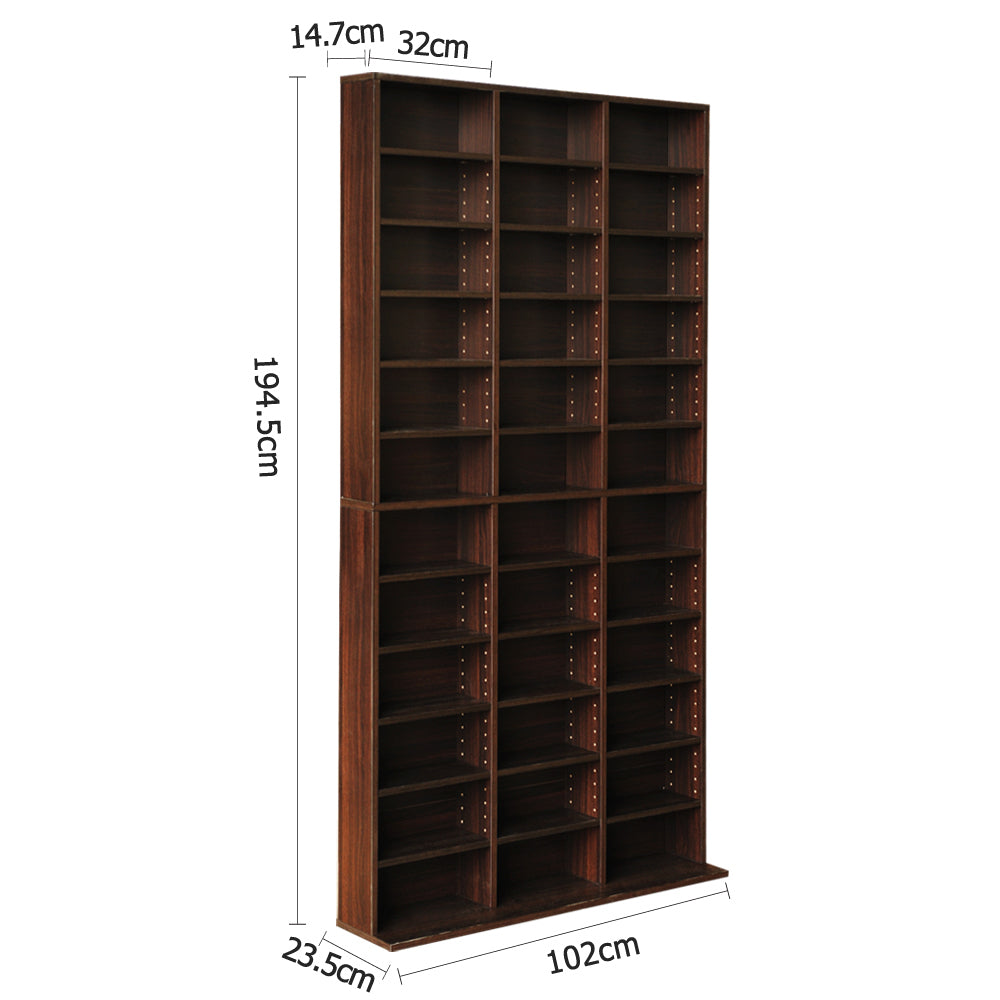 Artiss Bookshelf CD Storage Rack - BERT Brown