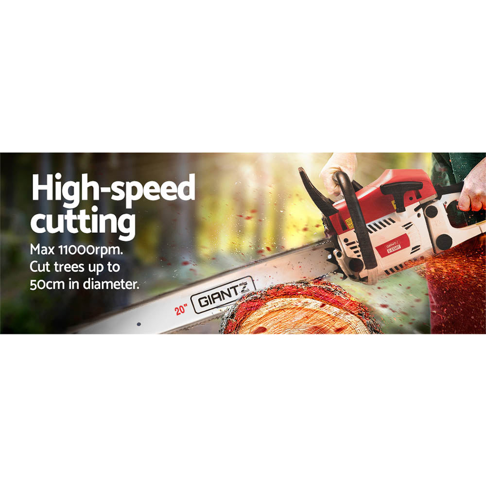 Giantz 62cc Petrol Commercial Chainsaw 20" Bar E-Start Tree Chain Saw Pruning