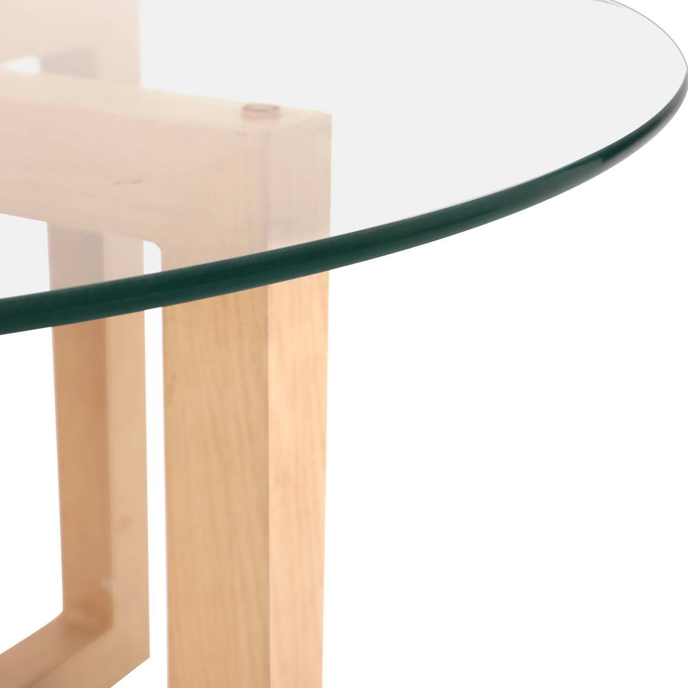 Artiss Coffee Table Round 80CM Tempered Glass
