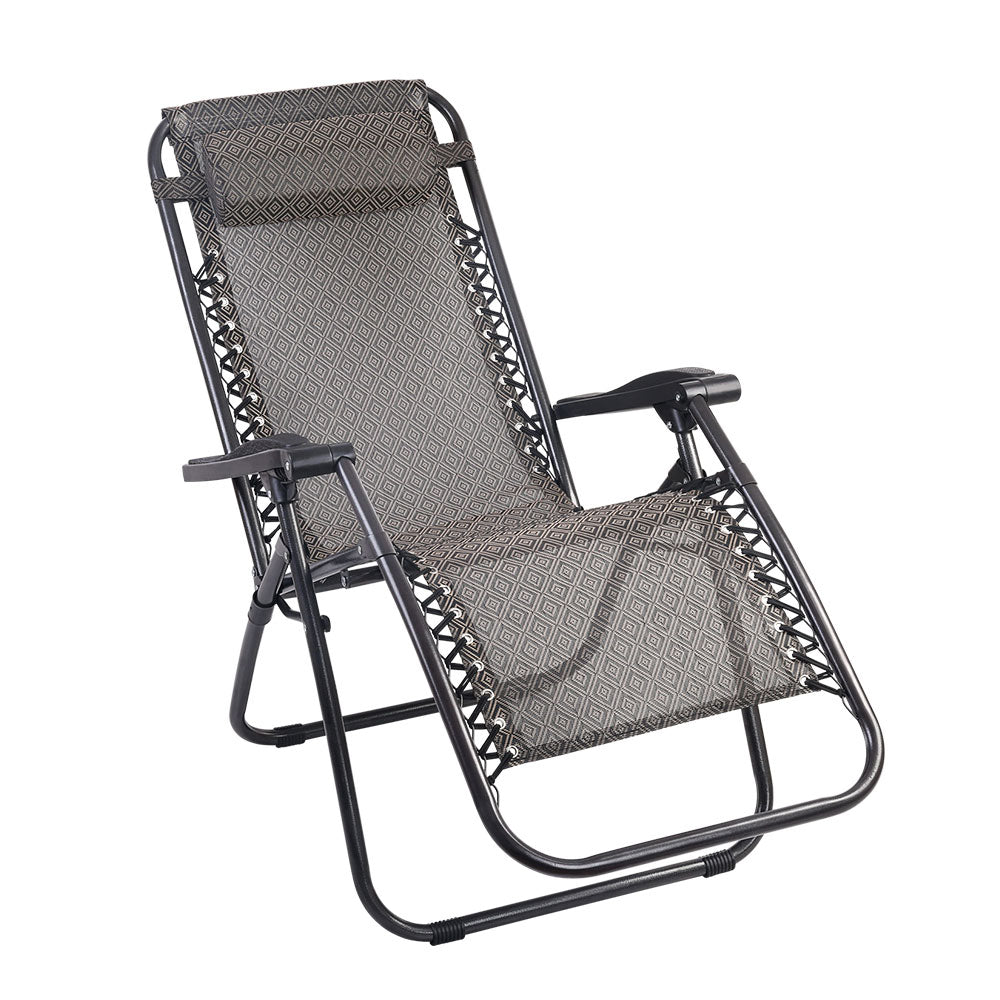 Gardeon Zero Gravity Chair Folding Outdoor Recliner Adjustable Sun Lounge Camping Beige