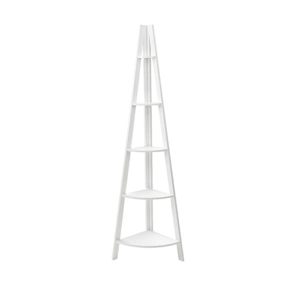 Artiss Bookshelf Corner Shelf 5 Tiers - CANE White