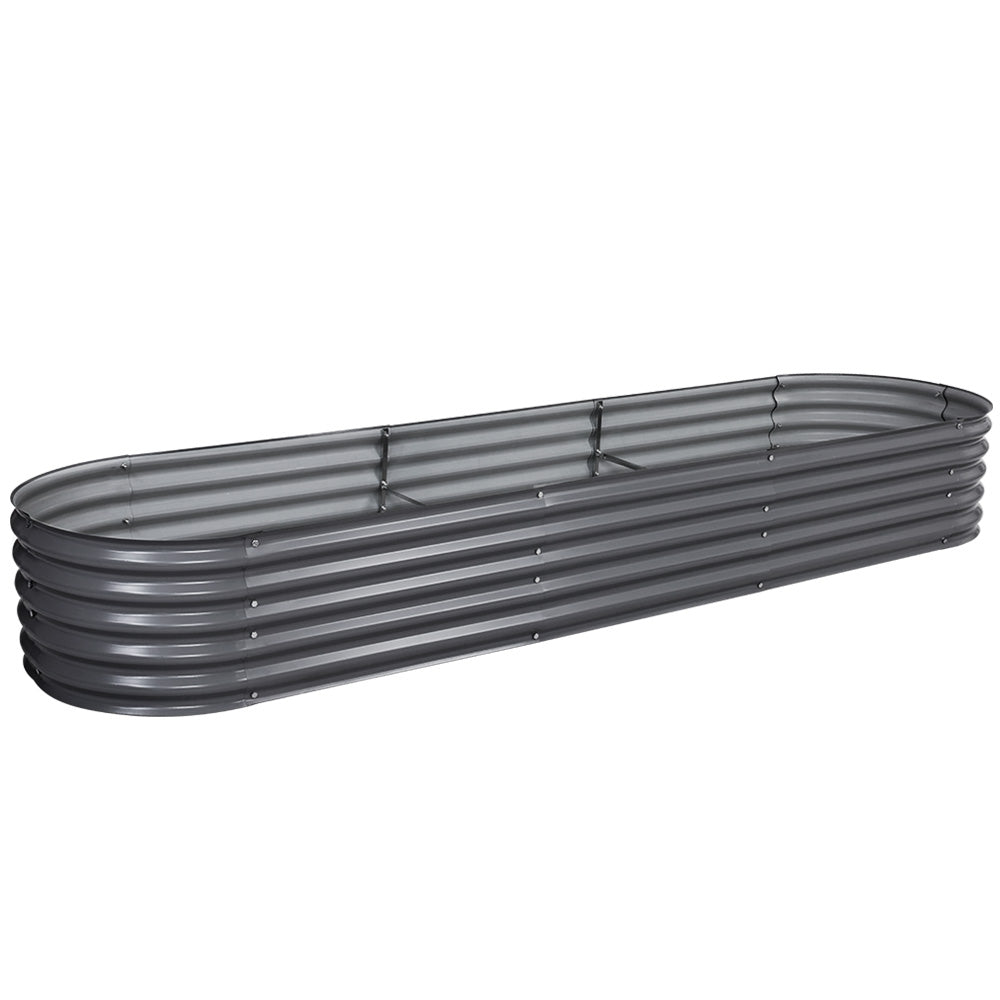 Greenfingers Garden Bed 320X80X42cm Oval Planter Box Raised Container Galvanised
