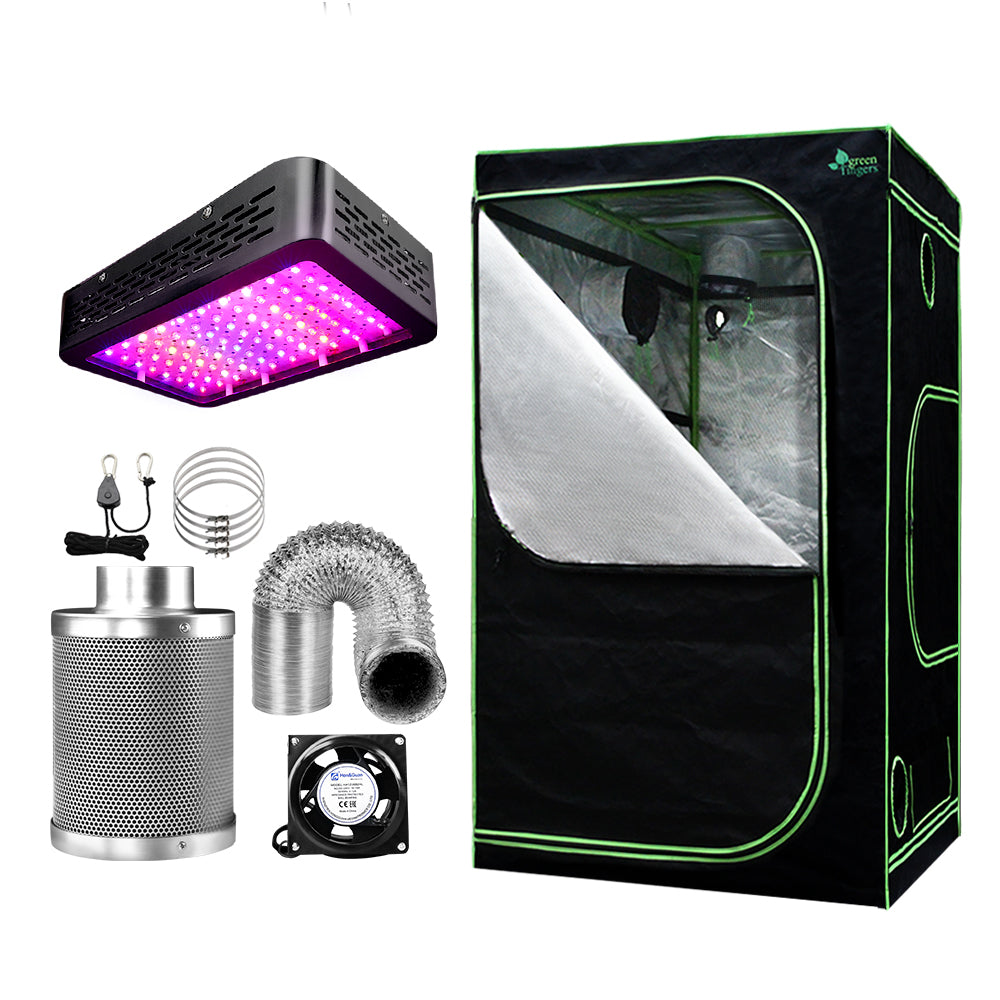 Greenfingers Grow Tent 1000W LED Grow Light 90X90X180cm Mylar 6" Ventilation