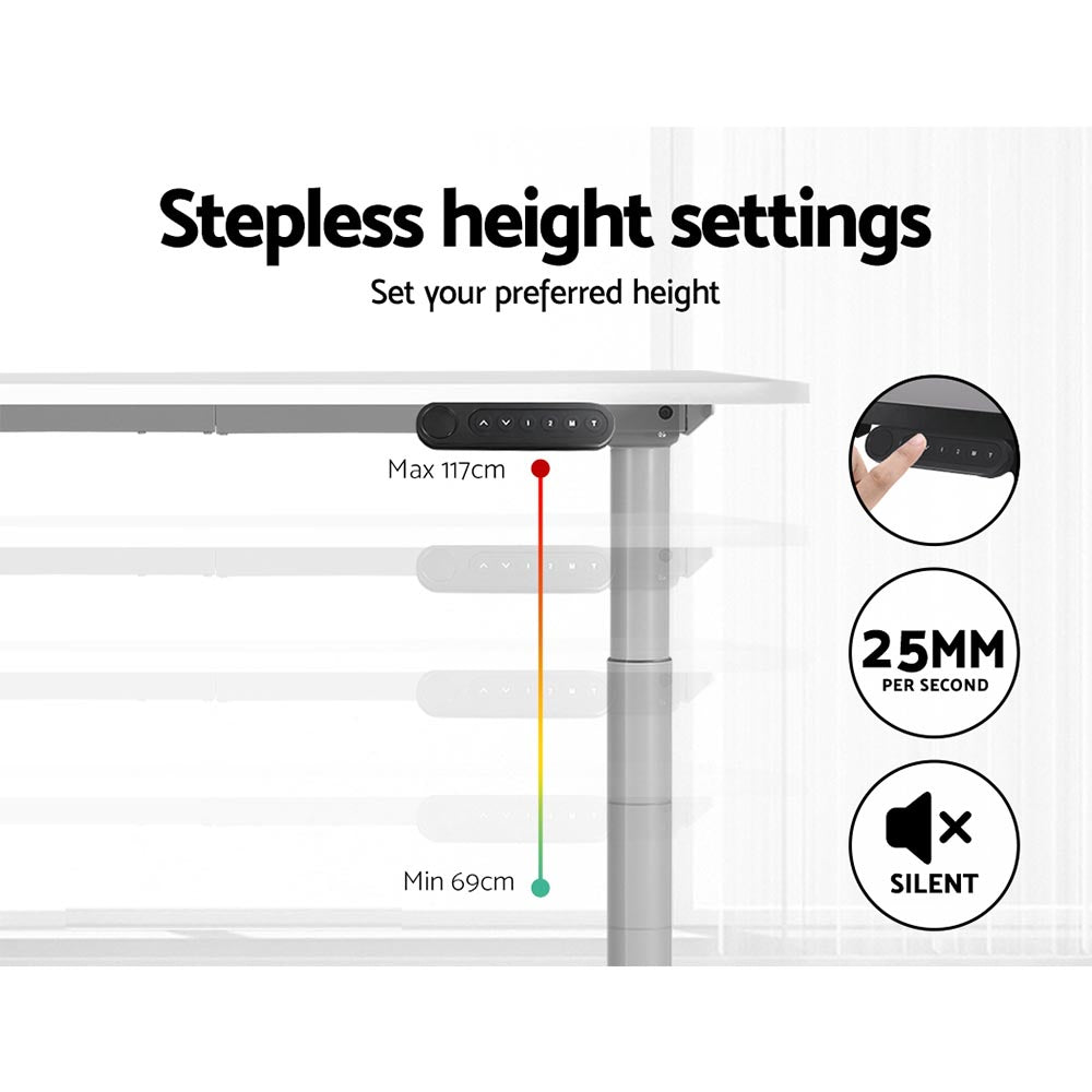 Artiss Standing Desk Motorised Electric Dual Motor White 120CM