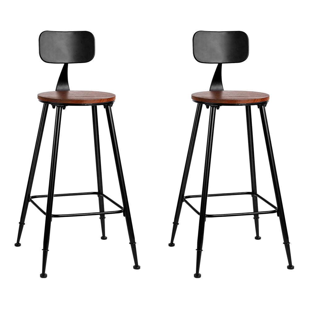 Artiss 2x Bar Stools Vintage Metal Chairs