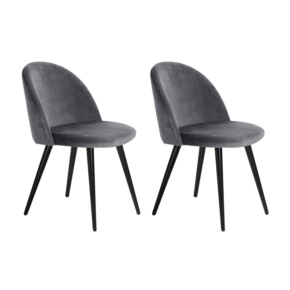 Artiss Dining Chairs Grey Velvet Set of 2 Charles