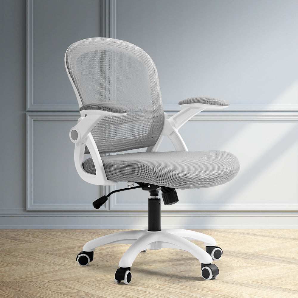 Artiss Mesh Office Chair Mid Back Grey