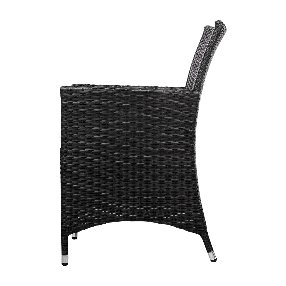 Gardeon 2PC Outdoor Dining Chairs Patio Furniture Wicker Garden Cushion Idris