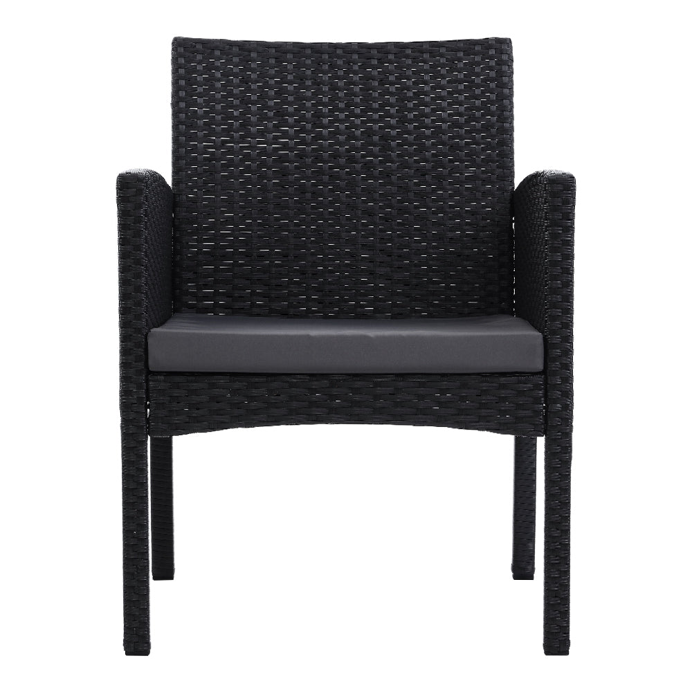 Gardeon 2PC Outdoor Dining Chairs Patio Furniture Rattan Chair Cushion XL Ezra