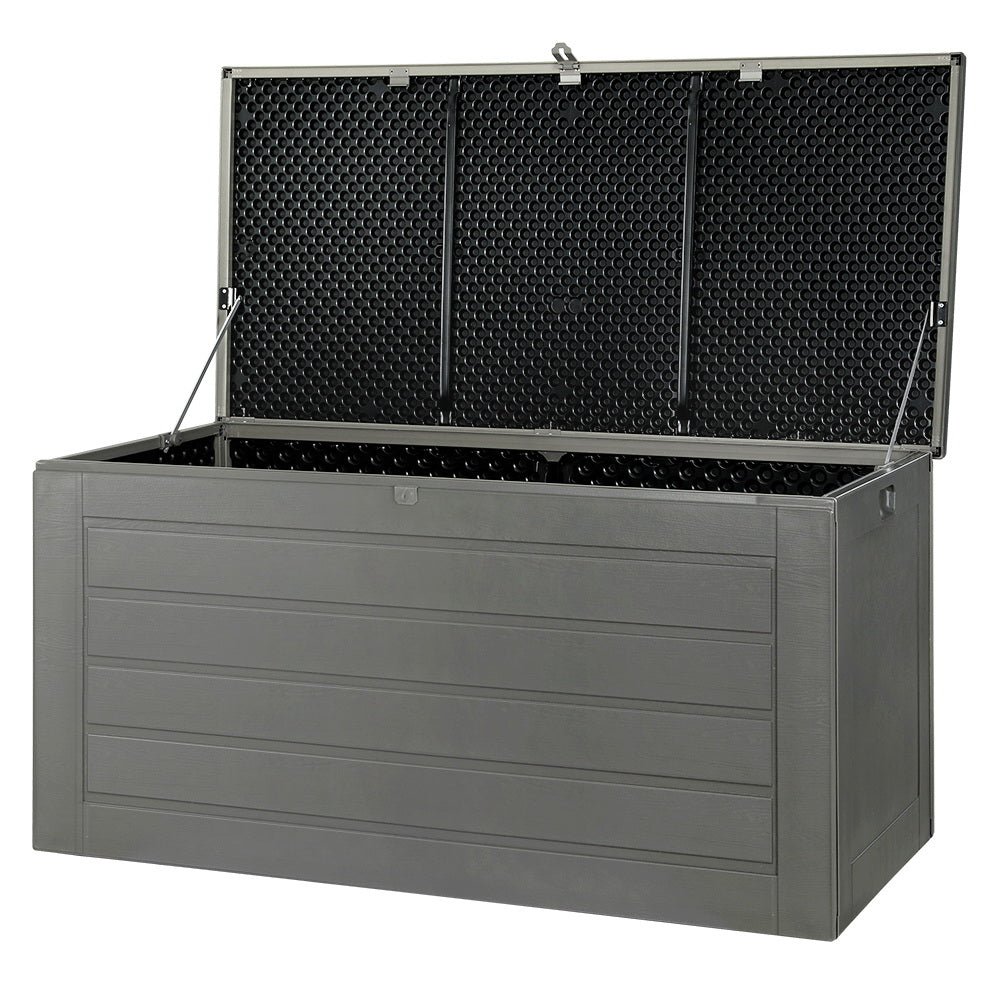 Gardeon Outdoor Storage Box 680L Container Lockable Garden Bench Tool Shed Black