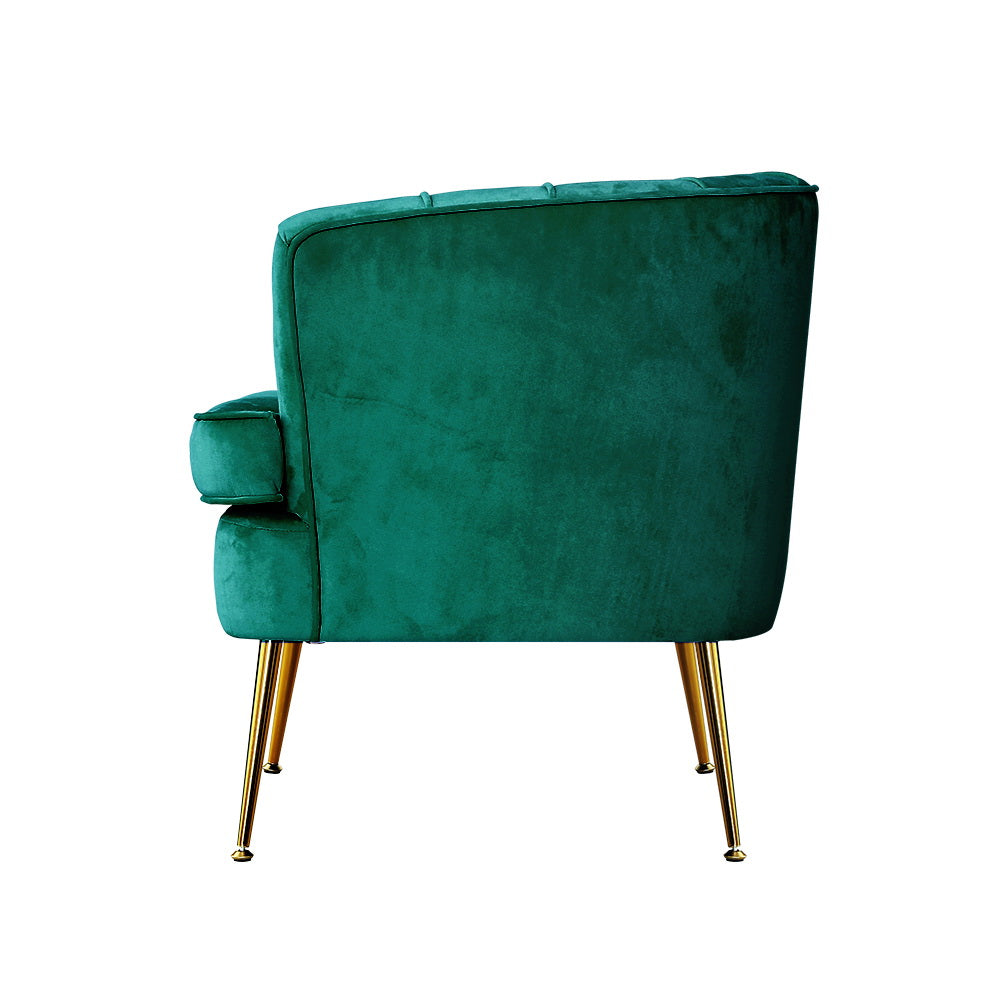 Artiss Armchair Velvet Green Norvia