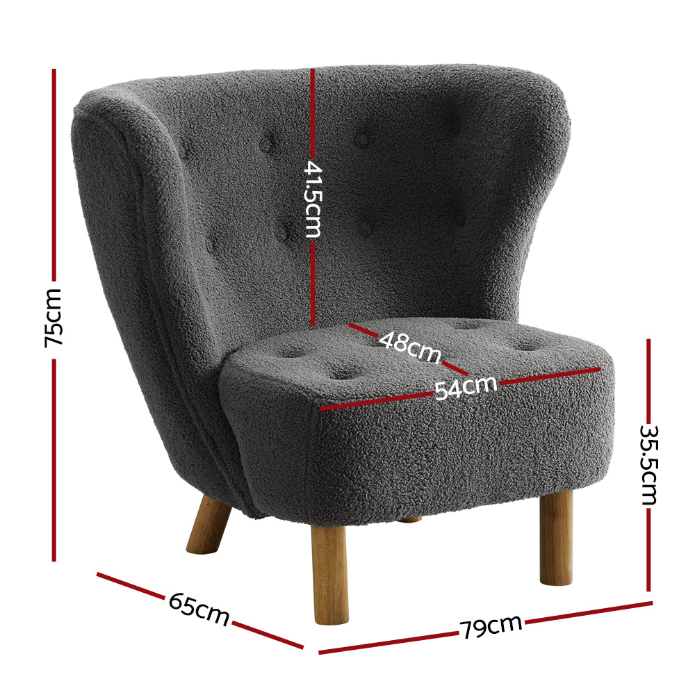 Artiss Armchair Lounge Accent Chair Armchairs Couch Chairs Sofa Bedroom Charcoal