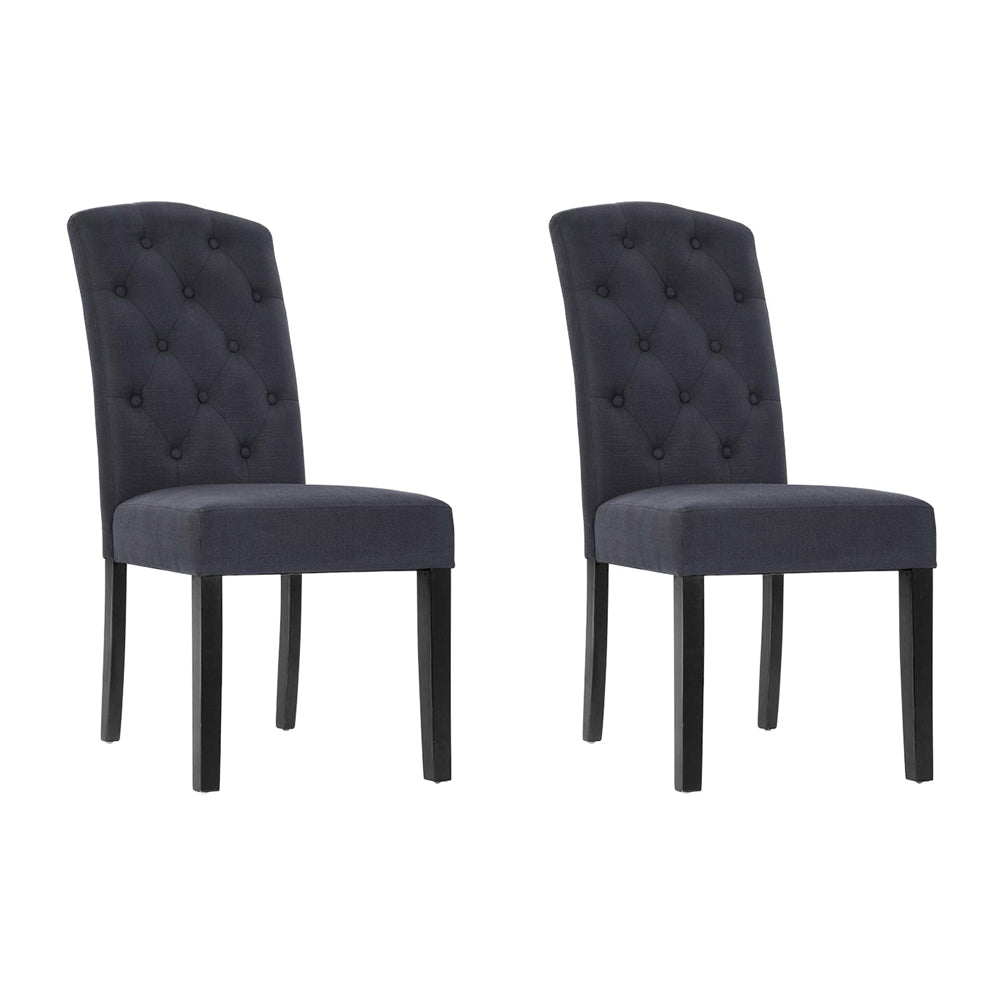 Artiss Dining Chairs Grey Fabric Set of 2 Dansk