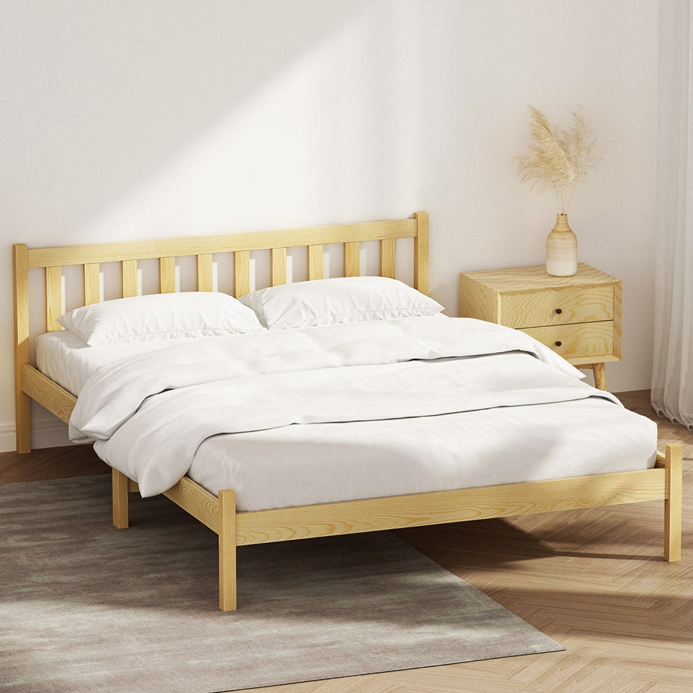 Artiss Bed Frame Double Size Wooden Oak SOFIE