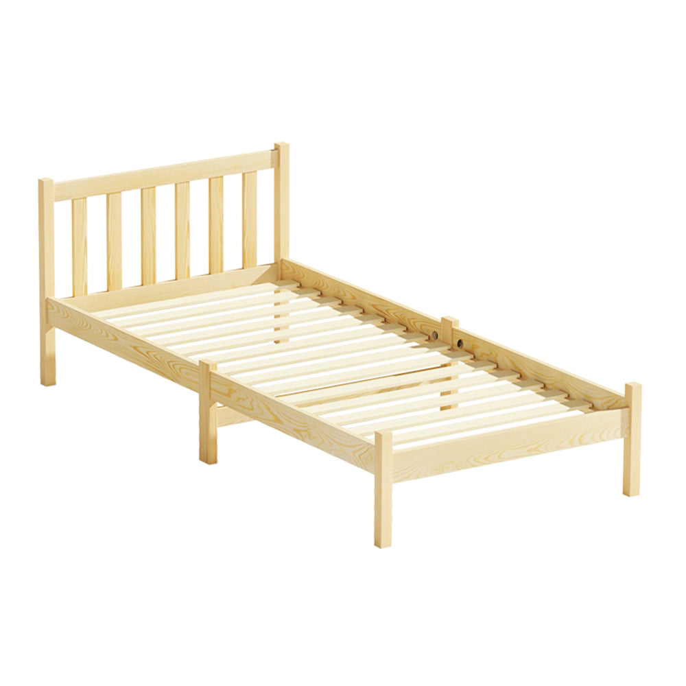 Artiss Bed Frame Single Size Wooden Oak SOFIE